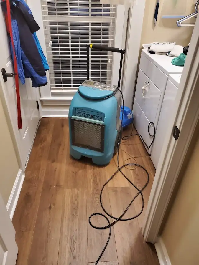 Commercial dehumidifier deployed for Flood Damage Cleanup in Riverdale